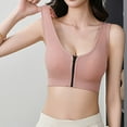 thumbnail image 6 of Sports Bras for Women Front Zipper Solid Color Wirefree Pads Womens Bra Racerback Yoga Workout Fitness High Impact Sports Bras, 6 of 6
