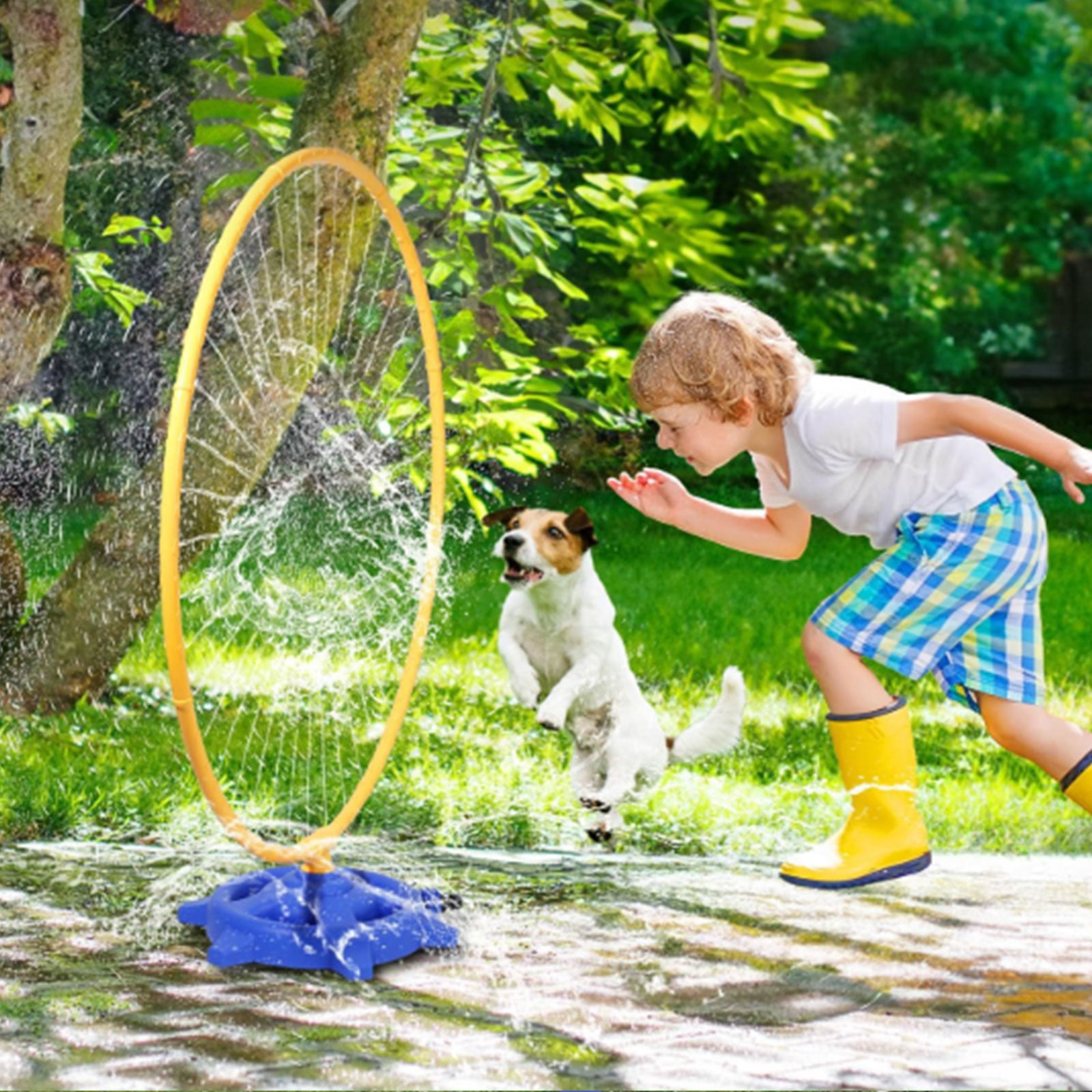 RUIG 59" Windmill Water Sprinkler for Kids Summer Toys, 360° Spinning Splash Water Toy, Outdoor Backyard Games Summer Fun for Boys Girls Dogs & Garden Watering