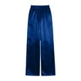 thumbnail image 4 of HXWCHs Satin Wide Leg Trousers for Women Elastic Waist Comfortable Flowy Casual Pants with Pockets XXL BU2, 4 of 4