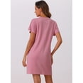 thumbnail image 3 of DARING DIVA Women's Short Sleeve Nightgown Lounge Nightshirt M Pink, 3 of 6
