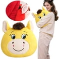 thumbnail image 2 of XIANXIAN Crying Horse Stuffed Animal, Year of The Horse 2026 Chinese New Year Pillow, Zodiac Horse Toys Lunar New Year Decorations, 13in Smiling Horse, New Years 2026 Gifts Blessing Souvenir Mascot, 2 of 4