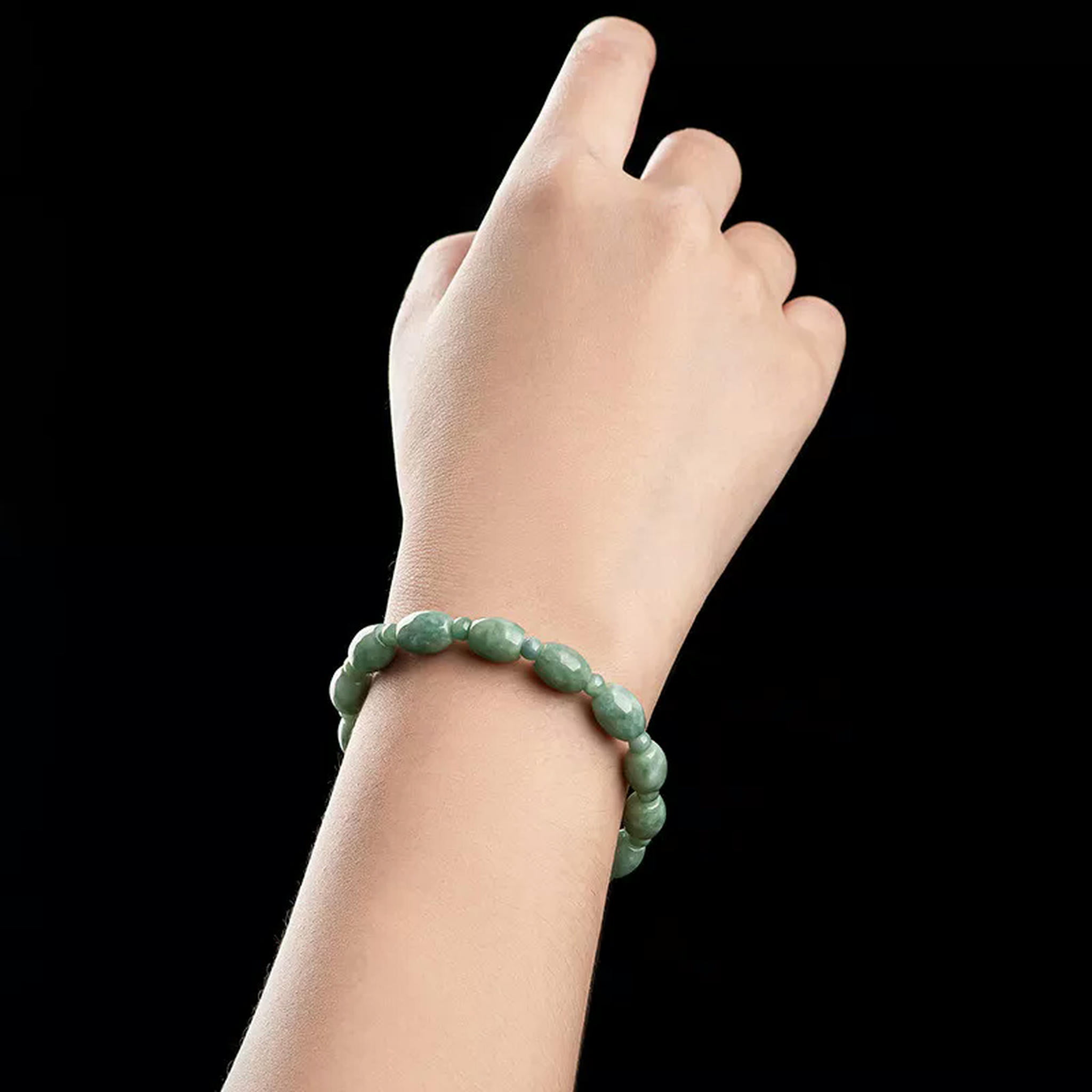 HOOUN Jade Clipper Card Bracelet Jade Barrel Beads Hand String Women's Handwear