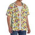 thumbnail image 2 of Xecao Hippopotamus Men's Casual Short-sleeved Shirt, a button-up collared shirt with a pocket-Large, 2 of 5