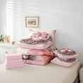 thumbnail image 4 of Feelyou Pink Xmas Ball Twin Bedding Sets 7-Piece, Dreamy Christmas Plant Botanical Bedding Comforter Set, Teen Kid Boy Girl Reversible Sheet Sets, Lightweight Room Decor, 4 of 6