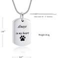 thumbnail image 2 of For Pet Cat's Dog's Ashes Cremation Jewelry Urn Necklace for Ashes, Always in My Heart Paw Print Keepsake Pendant Locket for Pet Cat's Dog's Ashes, 2 of 6