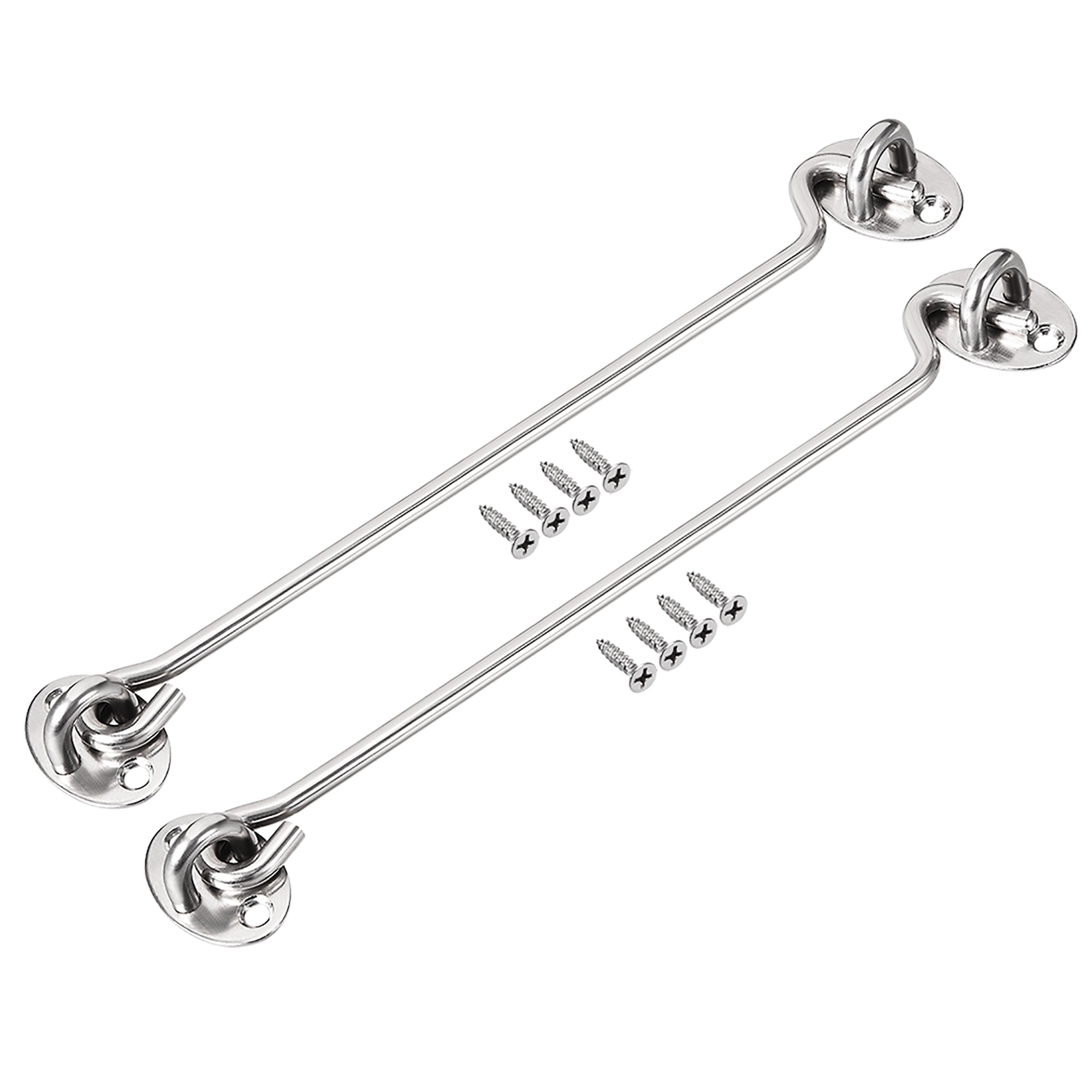 Cabin Hook Eye Latch Gate Swivel Window Hook 10" Stainless Steel w