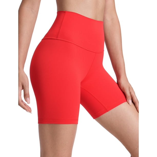 Shorts CRZ YOGA ButterLuxe Cintura Alta 6" Rojo Grande