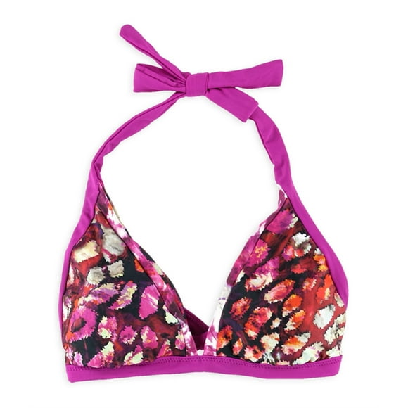 Becca Womens Reversible Bikini Swim Top, Purple, Medium