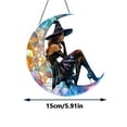 thumbnail image 4 of Vggrvlo Stained Glass Window Hanging Halloween Witch Decor Suncatcher Housewarming Gift for Mom, Grandma for Halloween Decorations, 4 of 7