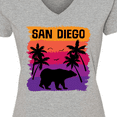 thumbnail image 4 of Inktastic San Diego California Sunset Women's V-Neck T-Shirt, 4 of 5
