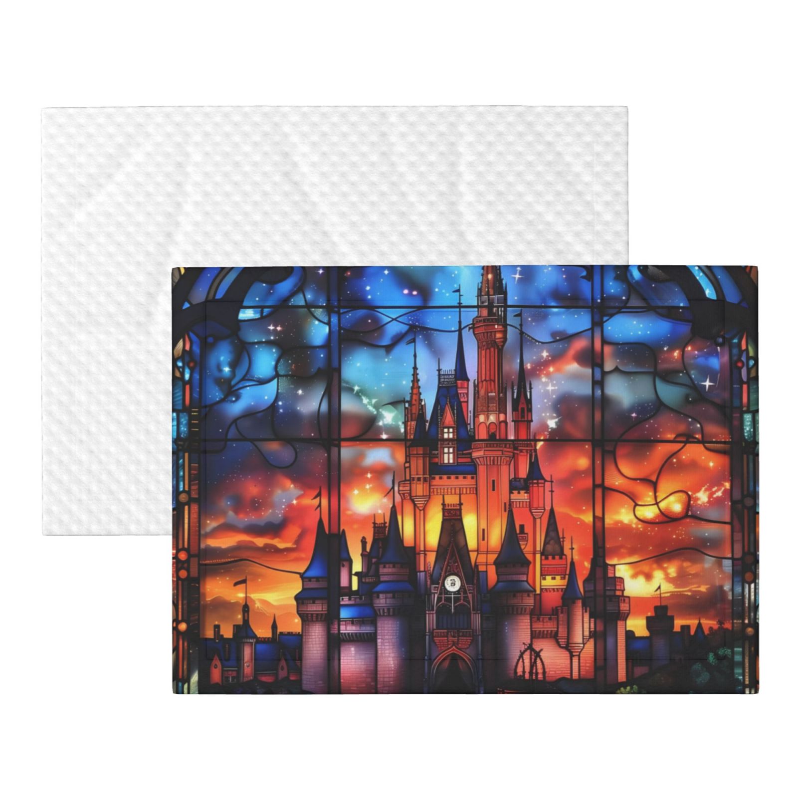 Naloa Magical Stained Glass Castle Dog Blanket, 3 Sizes Cat Blanket for Indoor Cats Large Medium Small Dog Gifts-Small