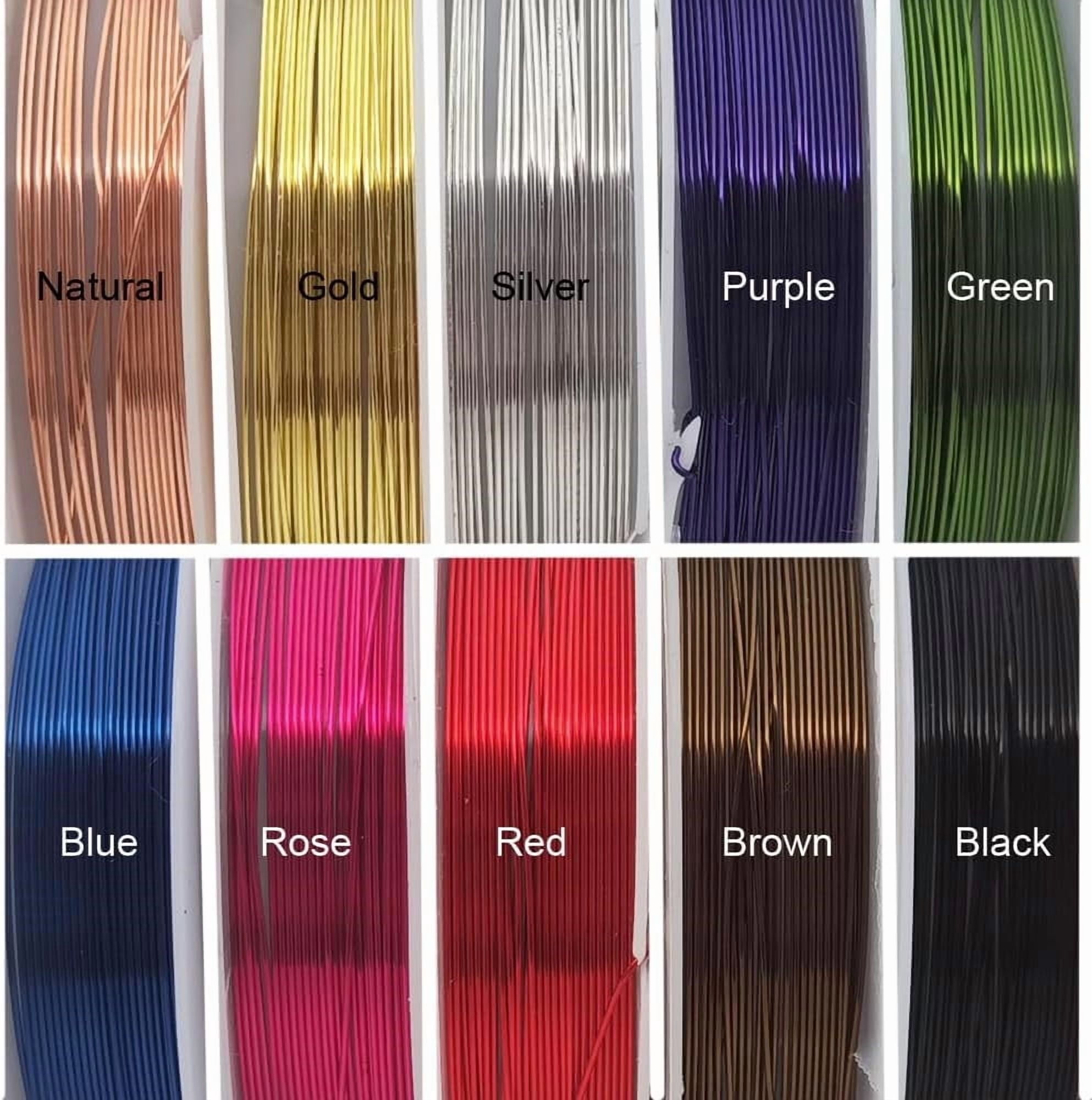 Meilimei  Gauge Copper Wire for Jewelry Making, 10 Rolls 0.3mm Soft Bare Beading Wire, 164 ft per Roll Craft Wire for Wire Wrapping, DIY Art Projects