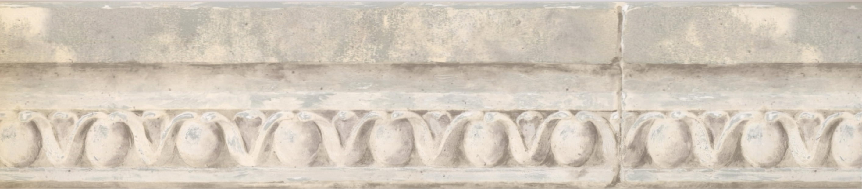 Vintage Faux Crown Molding Distressed White Wallpaper Border Retro