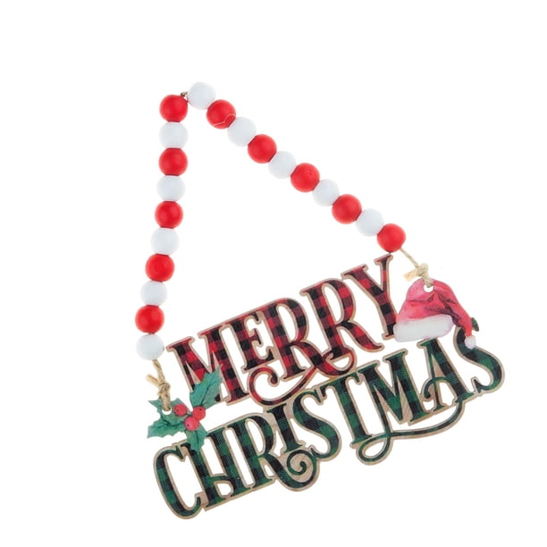 Decoración de carteles con temática navideña, adornos navideños artesanales con cuerda EstiloC Yuyangstore colgante de madera