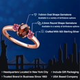 thumbnail image 2 of Gem Stone King 18K Rose Gold Plated Silver Red Garnet and Pink Tourmaline Engagement Ring for Women | 1.30 Cttw | Oval Checkerboard 7X5MM | Gemstone January Birthstone | Size 9, 2 of 6