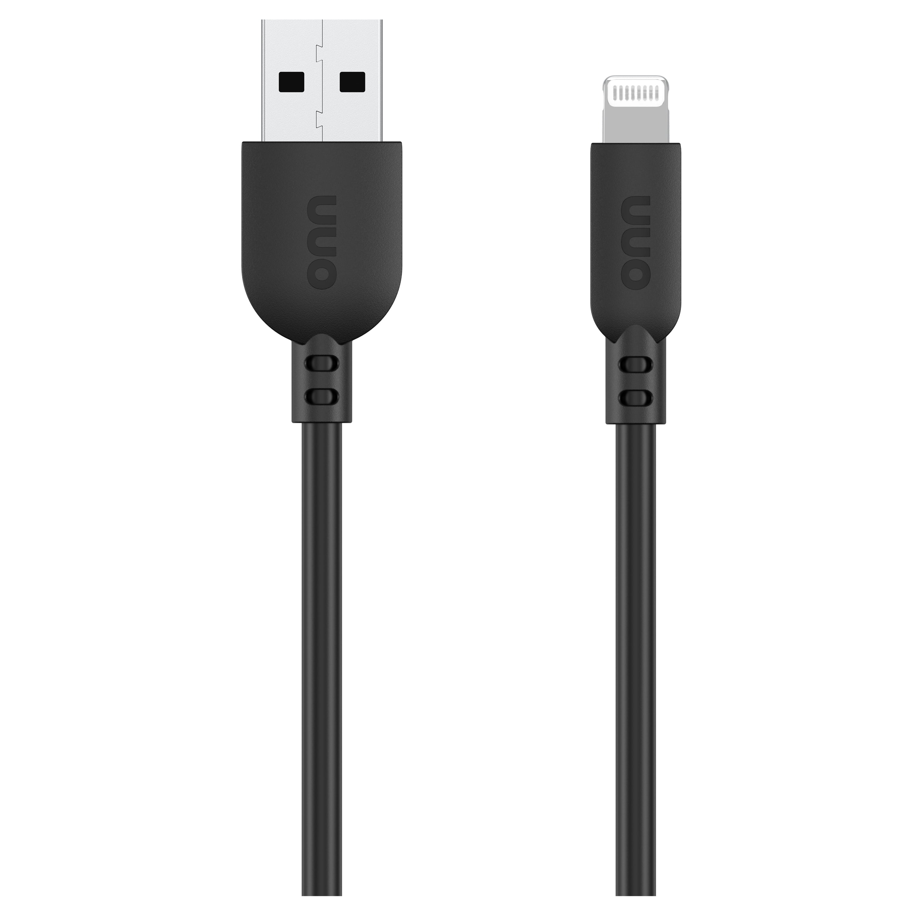 (2 pack) onn 6' Lightning to USB Charging and Data Cable, Black