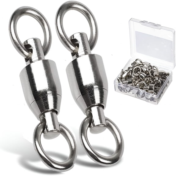 BESTSKY Ball Bearing Swivels Connector High Strength Stainless Steel Solid Welded Rings Barrel Swivels Saltwater Freshwater Fishing