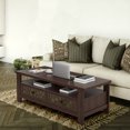 thumbnail image 3 of Costway Coffee Table with2 Drawers & Open Shelf Modern Rectangular Wood Living Room Table Brown, 3 of 9