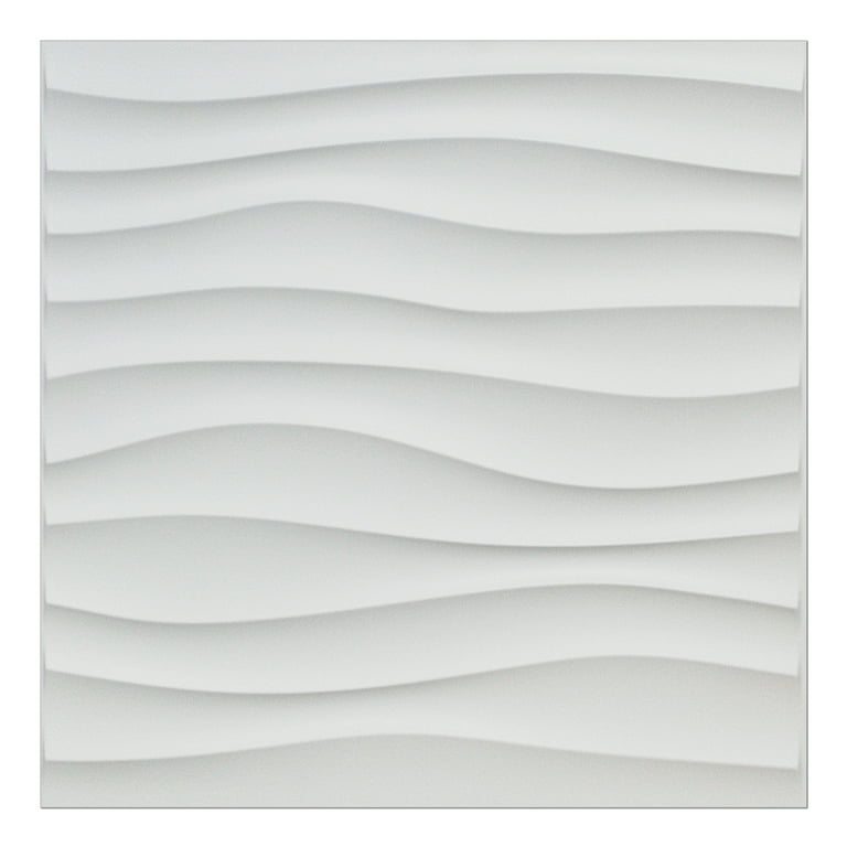 Art3d 12-Pack 19.7 in. x 19.7 in. PVC 3D Wall Panel in White 