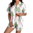 thumbnail image 2 of Christmas Womens Pajamas Set 2 Piece Short Sleeve Xmas Funny Graphic Tops Shorts Set Button Down Soft Comfy 2 Piece Loungewear Sets Pjs Gifts for Mom Wife Girlfriend Her, 2 of 5
