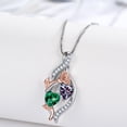 thumbnail image 6 of Taioiat Double Birthstone Necklaces for Women 18K Gold Plated Birthstone Rose Flower Jewelry Anniversary Valentines Day Mother's Day Birthday Gifts for Her Wife Girlfriend Mom, 6 of 7
