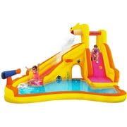 Funormous Baby Shark Bounce House with Slide, Pink Fong Inflatable Water Slide, Party Outdoor Curve Waterslide Fun