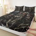 thumbnail image 4 of Manfei Vintage Flag Queen Sheets,Wild Wolf Queen Sheet Sets,Brown Red,4pcs,1 Flat Sheet, 1 Fitted Sheet and 2 Pillowcases, 4 of 6