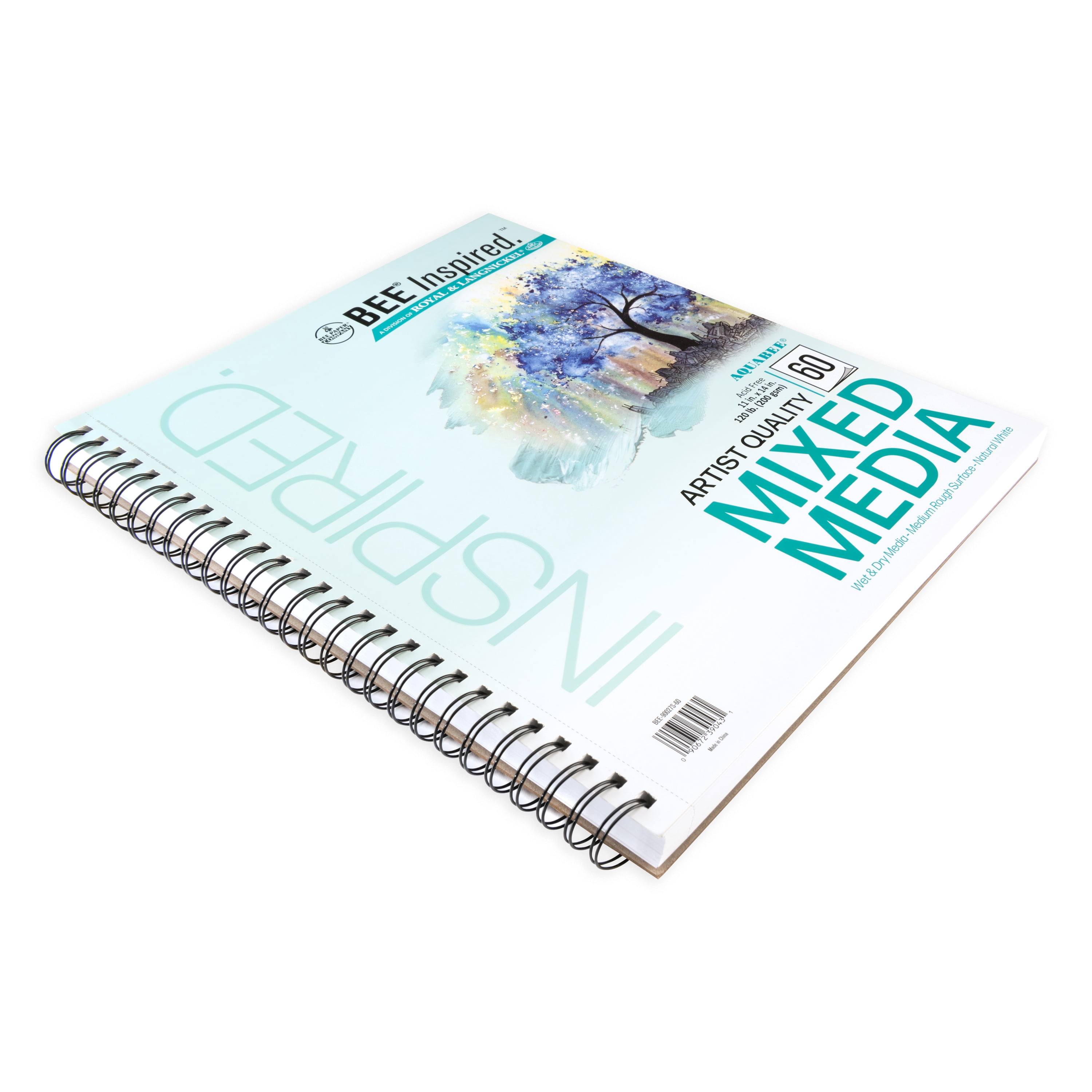 Bee Paper - Bee Inspired 11"x14" Mixed Media Paper Pad, 60 Sheets, Side Wire, 120lb. 200GSM