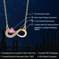 thumbnail image 2 of Gem Stone King 18K Yellow Gold Plated Silver Pink Mystic Topaz Infinity Pendant Necklace for Women (0.42 Cttw, Heart Shape 4MM, with 18 inch Silver Chain), 2 of 6