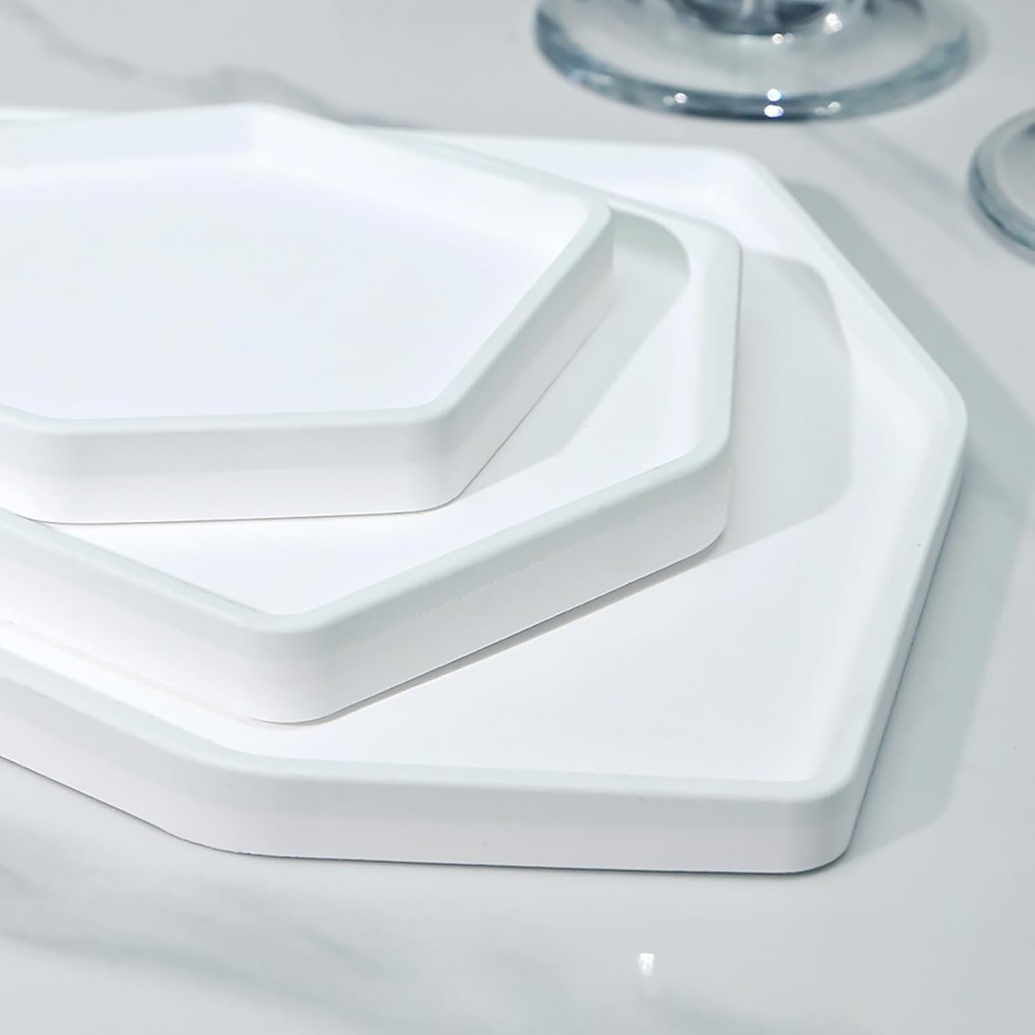 ABCISI Resin Tray Mold Set, Irregular Combination Rolling Tray Molds  of Different Shapes for Epoxy Resin, Silicone Molds with Edges for Serving Tray, DIY Holder Resin Casting Molds (Combination 1)