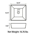 thumbnail image 6 of Sinber 16" x 16" x 4.92" White Square Ceramic Countertop Bathroom Vanity Vessel Sink BVS1616A-OK, 6 of 11