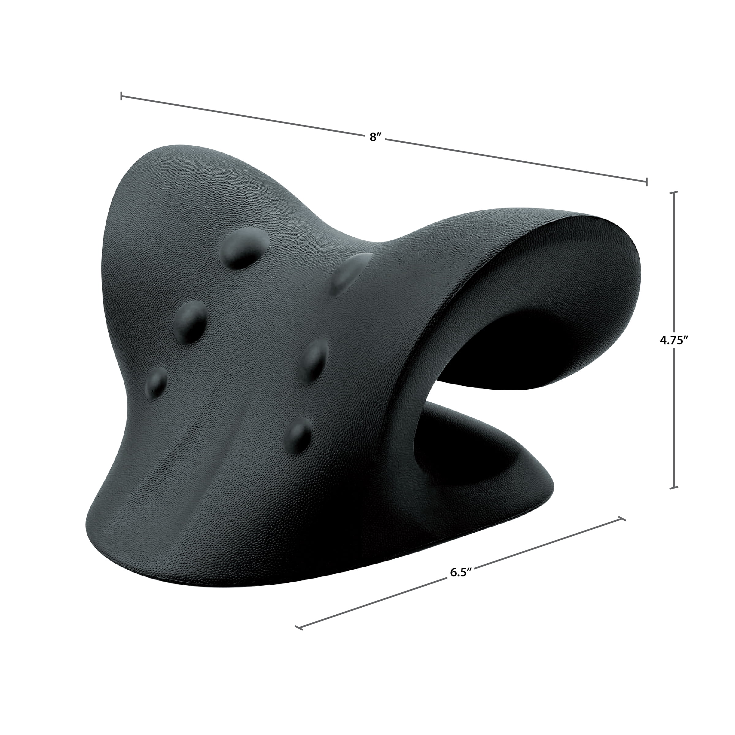 FlexWorks Neck & Shoulder Stretcher, Cervical Pillow with C-Curve Design, Black