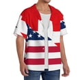thumbnail image 2 of Pofeuu USA Switzerland Print Mens Casual Short Sleeve Shirts Beach Summer Spread Collar Pocket Tops Men's Casual Short-sleeved Shirt-3X-Large, 2 of 5