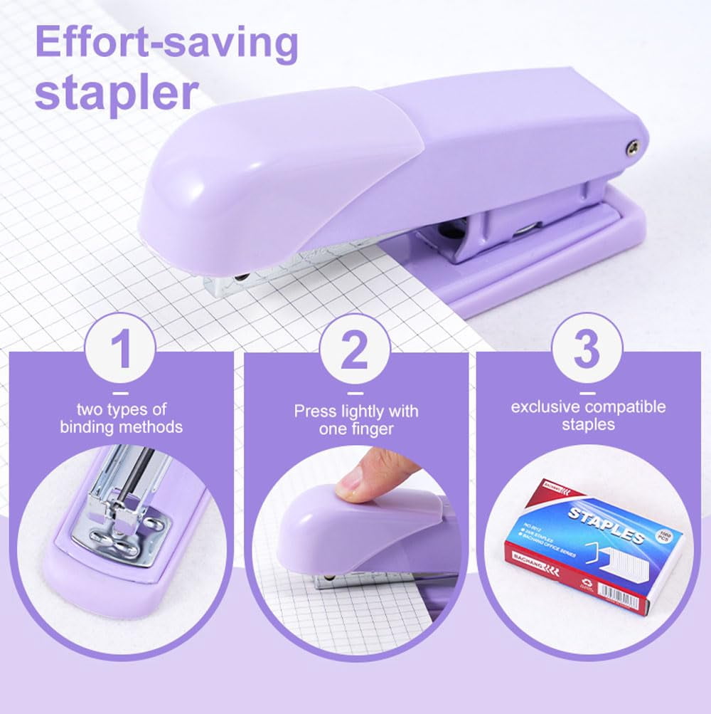 Purple Desk Organizers And Accessories With Organizer 360° Rotating Pen Holder Office Supplies  Cute Stationery Set