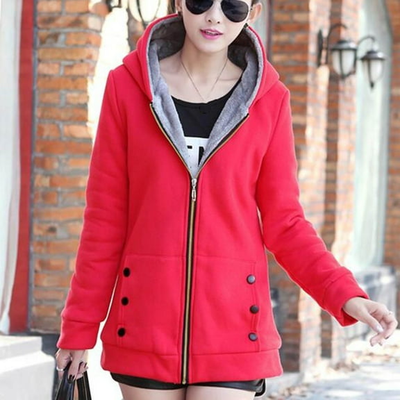LoyisViDion Women's Winter Warm Sweatshirt Coat, Outerwear, Sizes S-XL