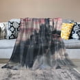 thumbnail image 2 of PRATYUS Gothic Dragon Throw Blanket,Black and White Vintage Dragon Blanket Fantasy Castle Blanket,Dark Sky Mythical Animal Blanket Antique Prehistoric Wildlife Room Decor White 60x80in, 2 of 6