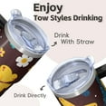thumbnail image 4 of Butterfly 20oz Stainless Steel Tumbler with Handle and Straw – Insulated Travel Cup with Sliding Lid, 360° Full Wrap Printed Mug for Home, Outdoor & Sports Use, Spring, 4 of 6