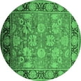 thumbnail image 1 of Ahgly Company Indoor Round Oriental Emerald Green Traditional Area Rugs, 6' Round, 1 of 4