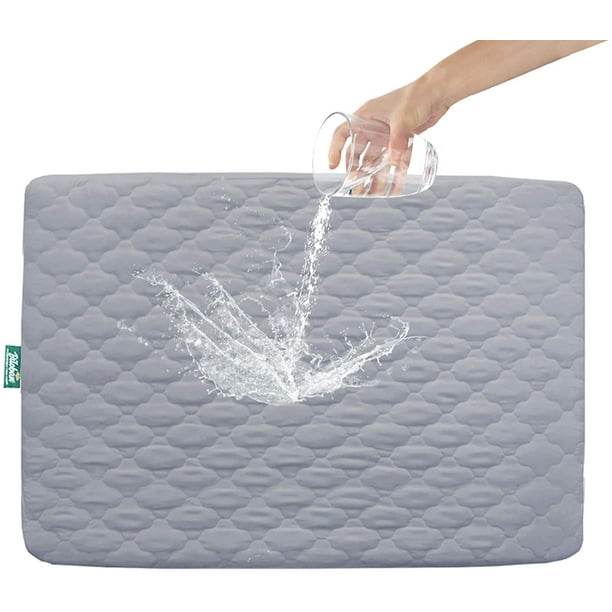 Protector de colchón impermeable para cuna, paquete de 2 sábanas ajustables para cuna, protector de colchón para cama infantil para niños y niñas, funda protectora para colchón de cuna 100% absorbente