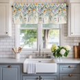 thumbnail image 2 of Valance for Windows,Farm Daisy Eucalyptus Leaves Valances Curtain Rod Pocket Valance for Kitchen Bedroom Living Room Bathroom,Wildflower Lavender Retro Short Curtains Window Treatment 42x12in, 2 of 9