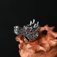 thumbnail image 6 of Soumake Punk Men Cubic Zirconia Inlaid Carved Dragon Head Finger Ring Party Jewelry Gift Fashion, 6 of 8