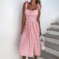 thumbnail image 2 of Pompotops Robe Nuisette Sans Manches Ample pour Femme, Imprimé Bohème, Robe de Plage Fendue, Robe Mi-Longue, 2 of 9