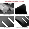 thumbnail image 3 of Wall Mounted Soap Dish No Drilling Stainless Steel Shower Soap Dish Self Adhesive STAINLESS STEEL Soap Holder (Black), 3 of 5