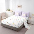 thumbnail image 5 of Feelyou Cartoon Initial Letter Bedding Comforter Set 7 Pieces, Kawaii Monogrammed M Full Bedding Set, Dreamy Purple Stripes Reversible Fitted Sheet Flat Sheet, Super Cozy Room Decor, 5 of 8