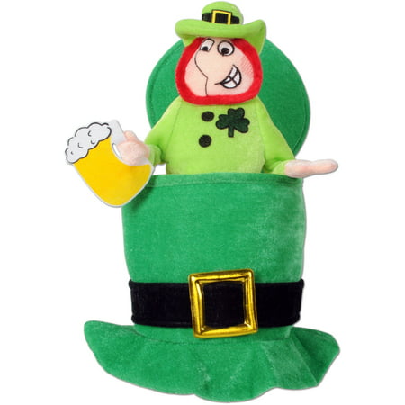 Saint Patrick's Day Green Top Hat With Mini Leprechaun Costume Accessory