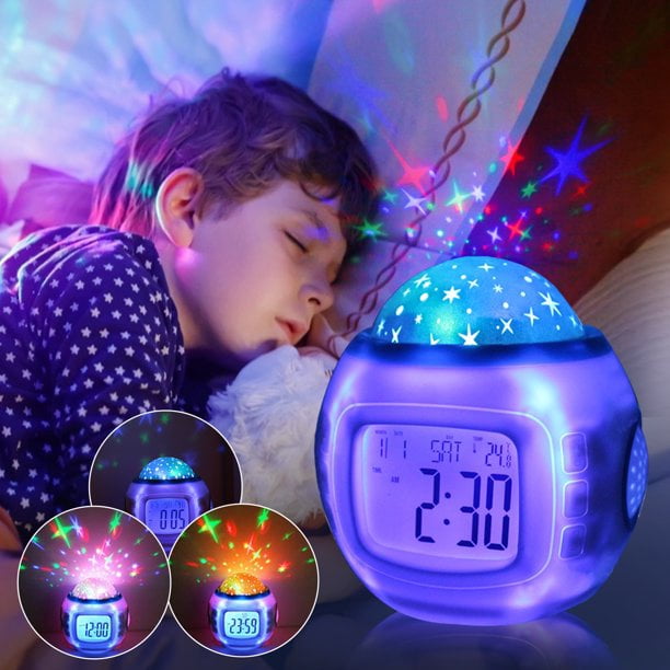 Réveil Enfant Lumineux LED Numerique Lampe Réveil Veilleuse Fille Garcons  Jour Nuit Enfant Volume Réglable Snooze Réveil en USB Charge