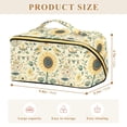 thumbnail image 4 of FORMRS Makeup Bag Travel Cosmetic Organizer for Women Fold Flat Zipper Pouch with Handle, Floral Birds Pattern, 4 of 8