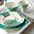 thumbnail image 3 of 222 Fifth Eliza 16-Piece Porcelain Dinnerware Set, Blue, Dishwasher Safe, 3 of 9