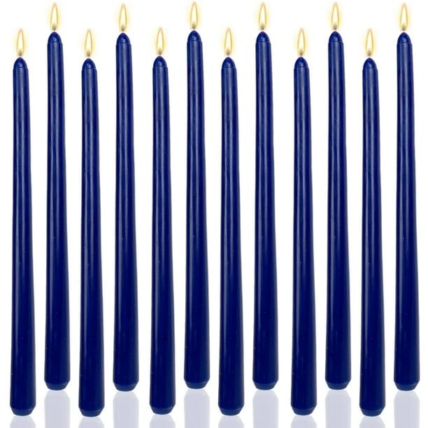 Candle LPUSA - Juego de 12 piezas cónicas sin humo, 30 cm, color azul marino