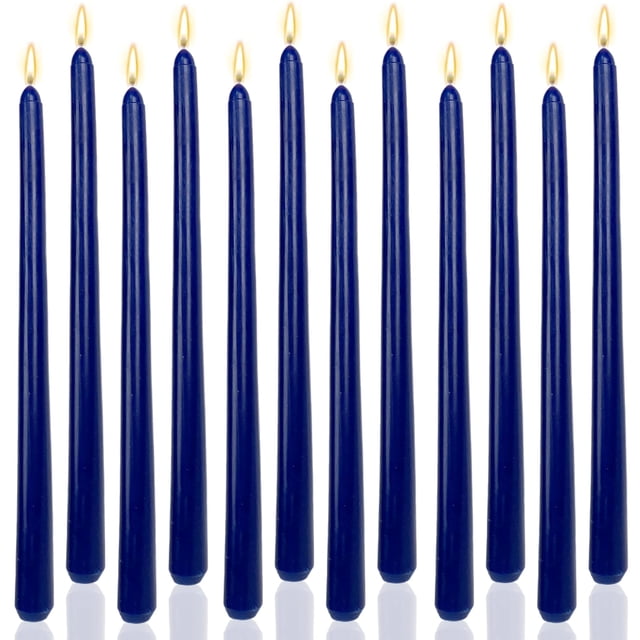 Candle LPUSA - Juego de 12 piezas cónicas sin humo, 30 cm, color azul marino